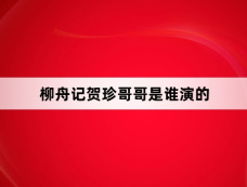 柳舟记贺珍哥哥是谁演的