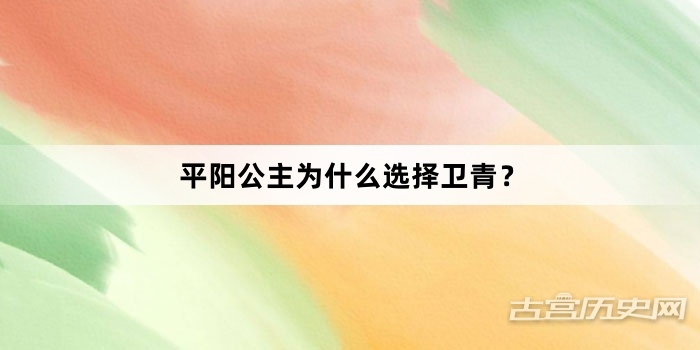 平阳公主为什么选择卫青？