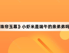 《珠帘玉幕》小虾米是端午的亲弟弟吗?