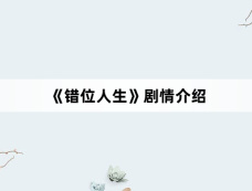 《错位人生》剧情介绍