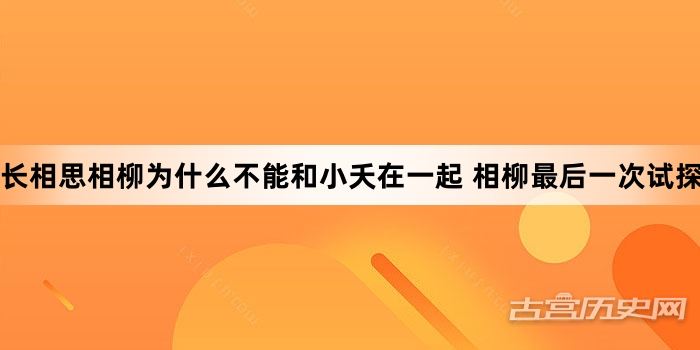 长相思相柳为什么不能和小夭在一起 相柳最后一次试探小夭
