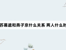 珠帘玉幕苏幕遮和燕子京什么关系 两人什么时候能解开误会
