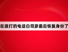 现在拨打的电话白司彦最后恢复身份了吗