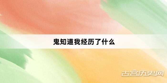 “鬼知道我经历了什么”网络梗词解释