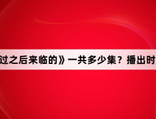 韩剧《爱过之后来临的》一共多少集？播出时间、集数介绍