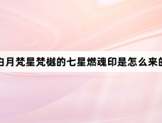 白月梵星梵樾的七星燃魂印是怎么来的
