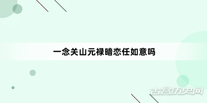 一念关山元禄暗恋任如意吗