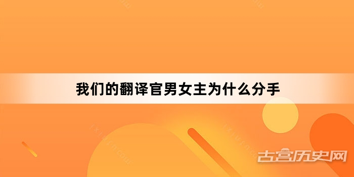 我们的翻译官男女主为什么分手