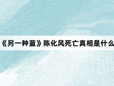 《另一种蓝》陈化风死亡真相是什么