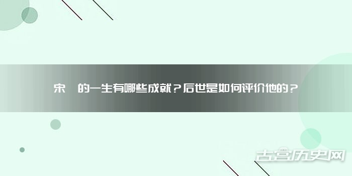 宋偓的一生有哪些成就？后世是如何评价他的？
