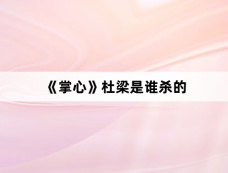 《掌心》杜梁是谁杀的