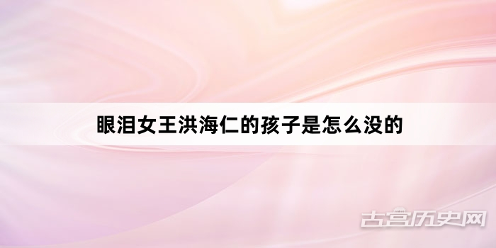 眼泪女王洪海仁的孩子是怎么没的