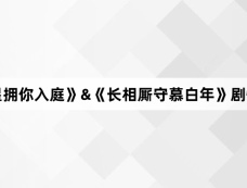 《沉星拥你入庭》&《长相厮守慕白年》剧情介绍