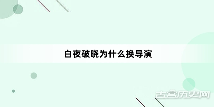 白夜破晓为什么换导演