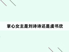 掌心女主是刘诗诗还是虞书欣