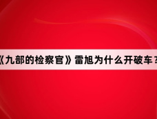 《九部的检察官》雷旭为什么开破车？