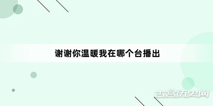 谢谢你温暖我在哪个台播出