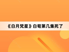 《白月梵星》白荀第几集死了