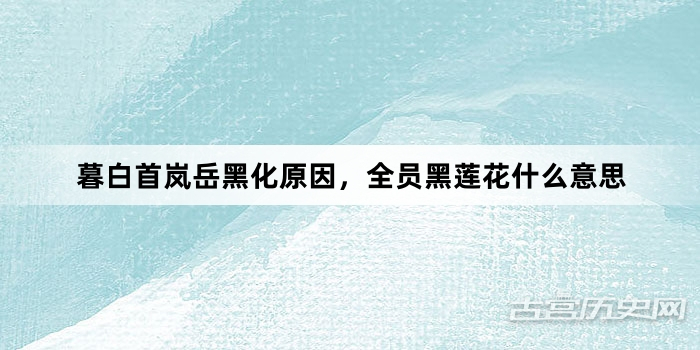 暮白首岚岳黑化原因，全员黑莲花什么意思