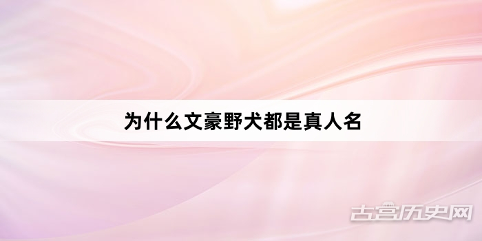 为什么文豪野犬都是真人名