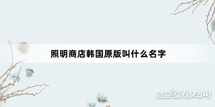 照明商店韩国原版叫什么名字