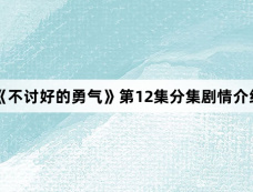 《不讨好的勇气》第12集分集剧情介绍