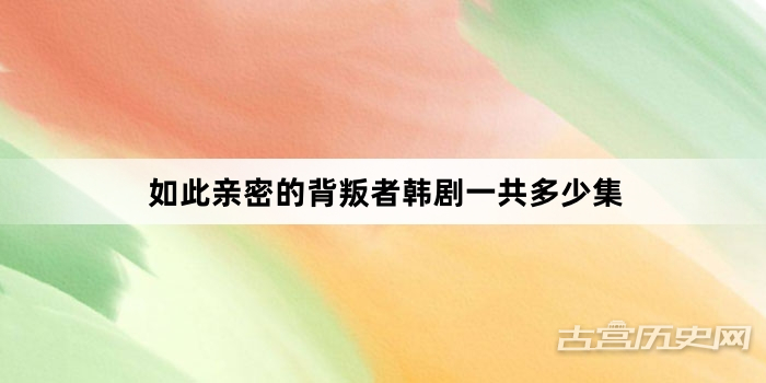如此亲密的背叛者韩剧一共多少集