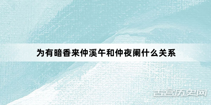 为有暗香来仲溪午和仲夜阑什么关系