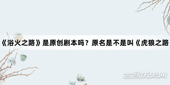 《浴火之路》是原创剧本吗？原名是不是叫《虎狼之路》