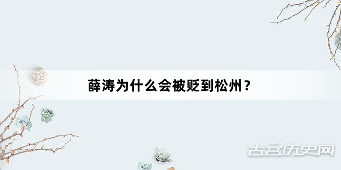 薛涛为什么会被贬到松州？
