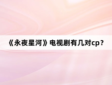 《永夜星河》电视剧有几对cp？