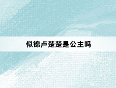 似锦卢楚楚是公主吗
