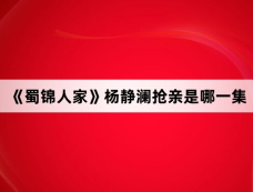 《蜀锦人家》杨静澜抢亲是哪一集
