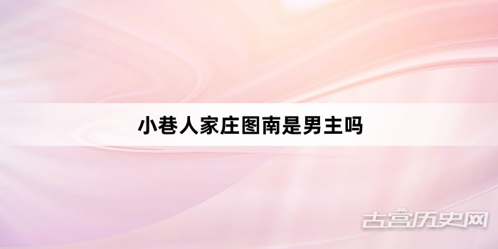 小巷人家庄图南是男主吗