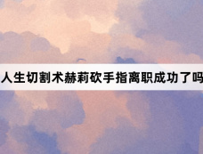 人生切割术赫莉砍手指离职成功了吗