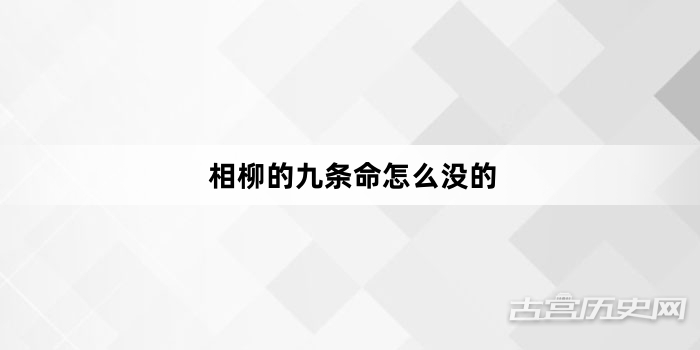 相柳的九条命怎么没的
