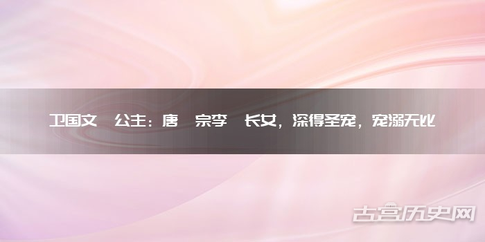 卫国文懿公主：唐懿宗李漼长女，深得圣宠，宠溺无比