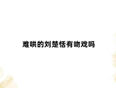 难哄的刘楚恬有吻戏吗