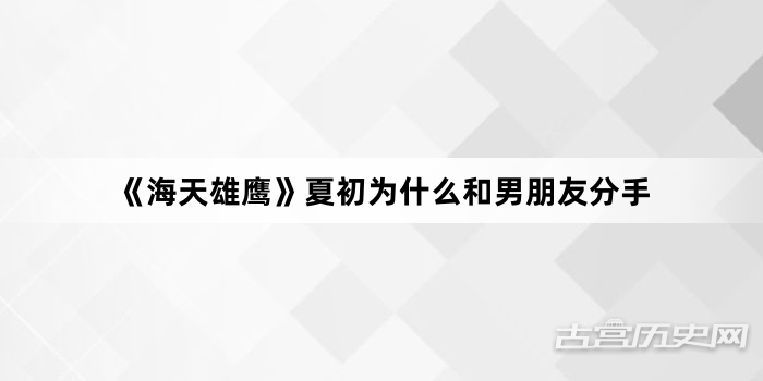 《海天雄鹰》夏初为什么和男朋友分手