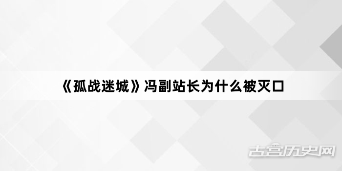 《孤战迷城》冯副站长为什么被灭口