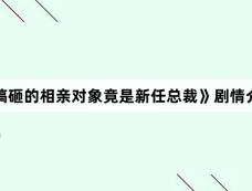 《搞砸的相亲对象竟是新任总裁》剧情介绍
