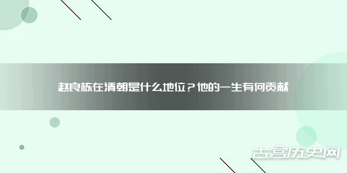 赵良栋在清朝是什么地位？他的一生有何贡献