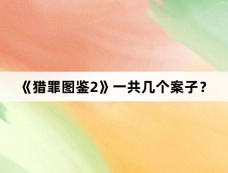 《猎罪图鉴2》一共几个案子？