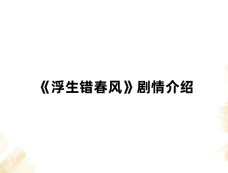 《浮生错春风》剧情介绍