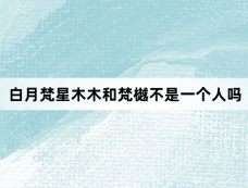 白月梵星木木和梵樾不是一个人吗