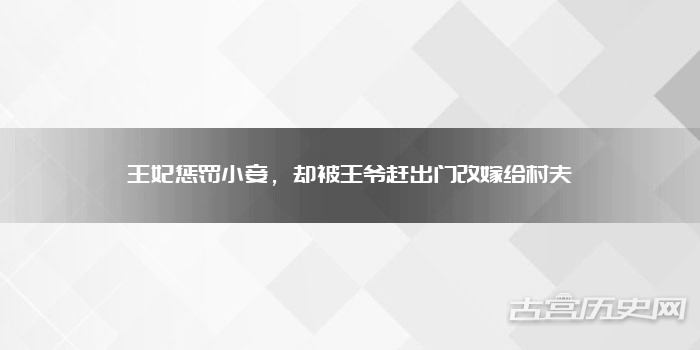 王妃惩罚小妾，却被王爷赶出门改嫁给村夫