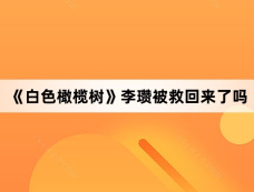 《白色橄榄树》李瓒被救回来了吗