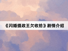 《闪婚摄政王欠收拾》剧情介绍