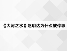 《大河之水》赵明达为什么被停职