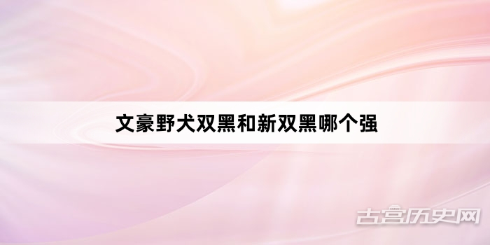 文豪野犬双黑和新双黑哪个强